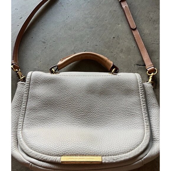 Marc by Marc Jacobs Classic Natasha Crossbody Bag White Cream Pebbled Leather - Picture 2 of 16